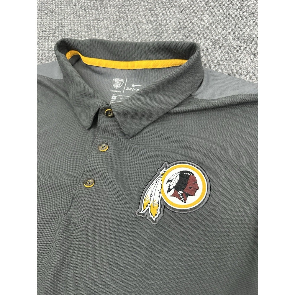 Washington Redskins Commanders Nike Dri-Fit NFL Gray Polo Shirt - Men's XL